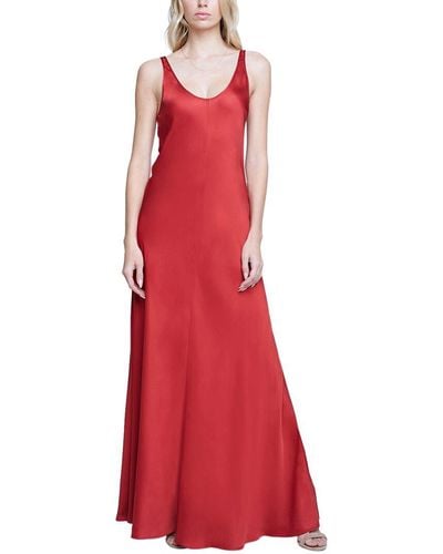 L'Agence Clea Scoop Neck Slip Dress - Red