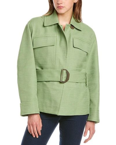 Vince Saharienne Linen-blend Jacket - Green