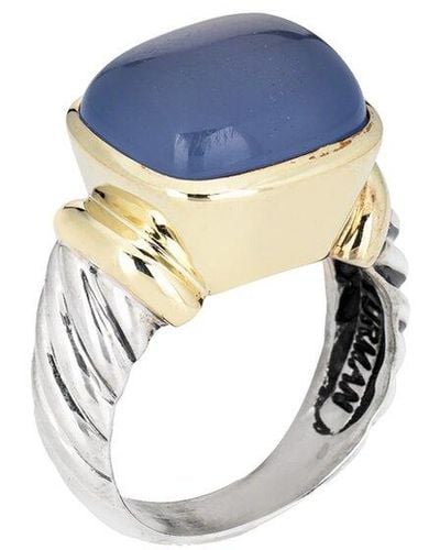 David Yurman Albion 14K & Chalcedony Ring (Authentic Pre-Owned) - Blue