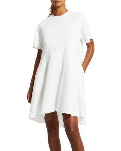 Theory Tiered Linen-blend Mini Dress - White