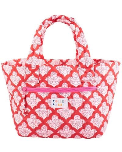 Roberta Roller Rabbit Jemina Small Quilted Tote - Red