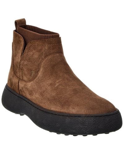 Tod's Suede Bootie - Brown
