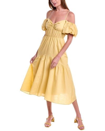 Vince Tiered Midi Dress - Yellow