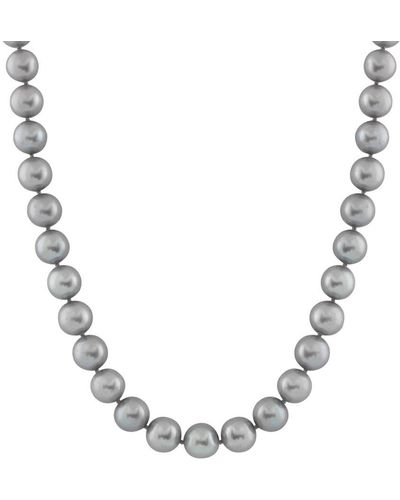 Splendid Plated 7-7.5mm Pearl Necklace - Metallic