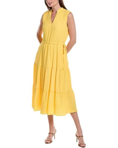 Anne Klein Tiered Midi Dress - Yellow