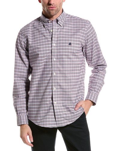Brooks Brothers Regular Fit Oxford Shirt - Purple