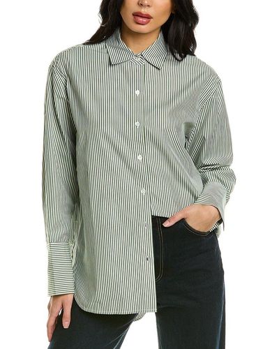 Rebecca Taylor Stripe Button Shirt - Green