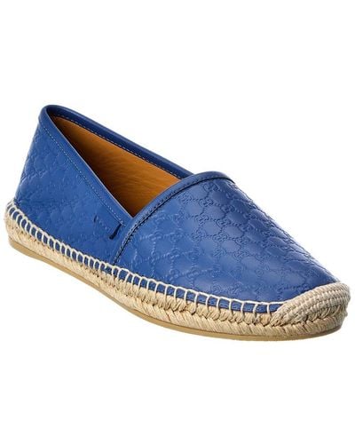 Gucci GG Leather Espadrille - Blue