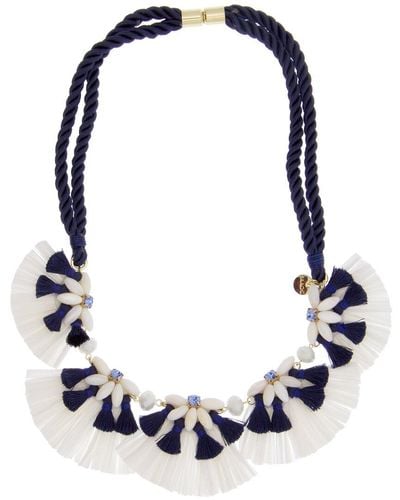 Saachi Fiesta Floral Mother-of-pearl Necklace - Blue