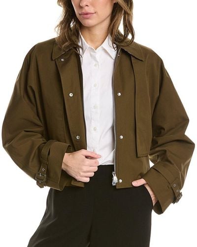 Burberry Tropical Gabardine Cropped Jacket - Brown