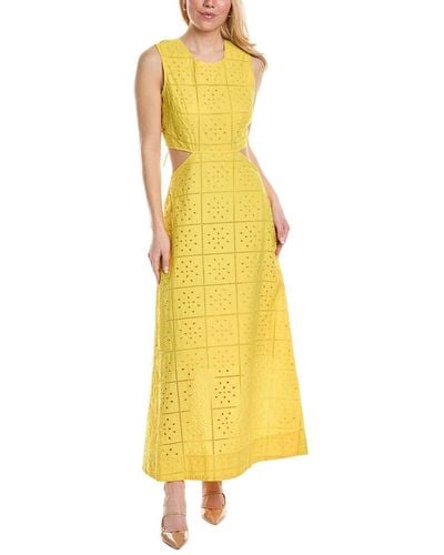 Ganni Broderie Anglaise Dress - Yellow