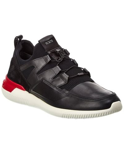 Tod's Leather & Mesh Sneaker - Black