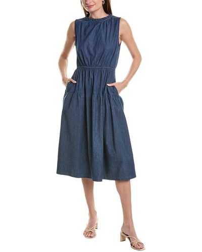 Anne Klein Denim Midi Dress - Blue