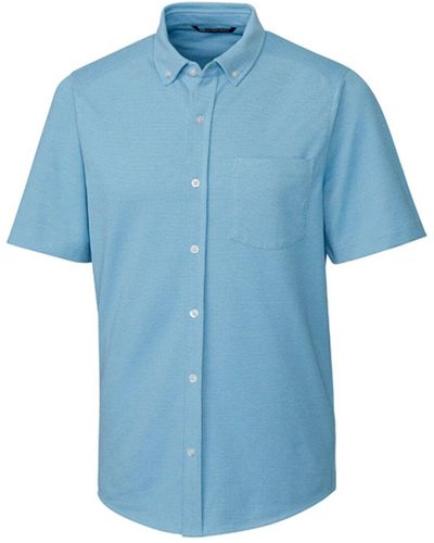 Cutter & Buck Reach Oxford Button Front Shirt - Blue