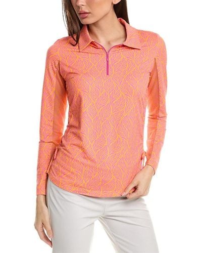 IBKUL Long Sleeve Polo Shirt - Orange