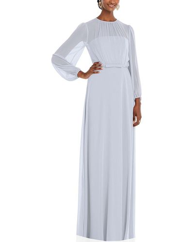 Dessy Collection Strapless Chiffon Maxi Dress - White