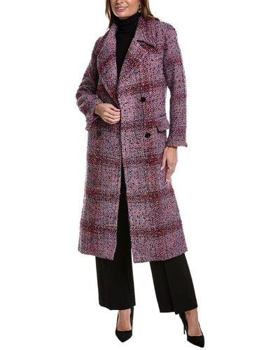 ENA PELLY Neve Wool-blend Coat - Purple
