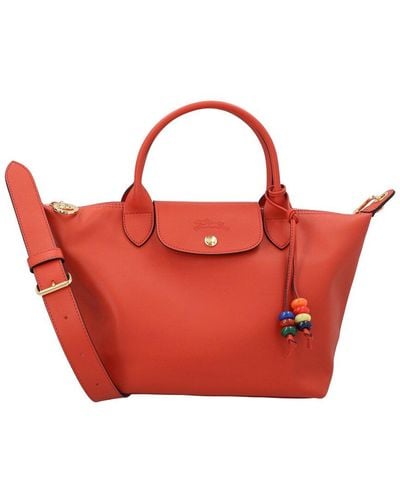 Longchamp Le Pliage Xtra Top Handle Leather Bag - Red