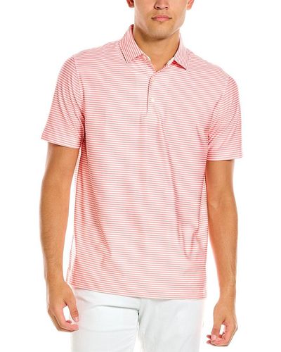 Hickey Freeman Mini Stripe Performance Polo Shirt - Pink