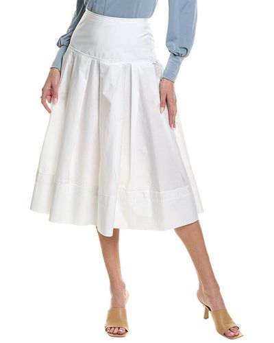 Lafayette 148 New York Drop Yoke Skirt - White