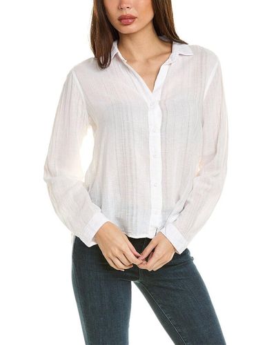 Bella Dahl Button Down Linen-blend Shirt - White