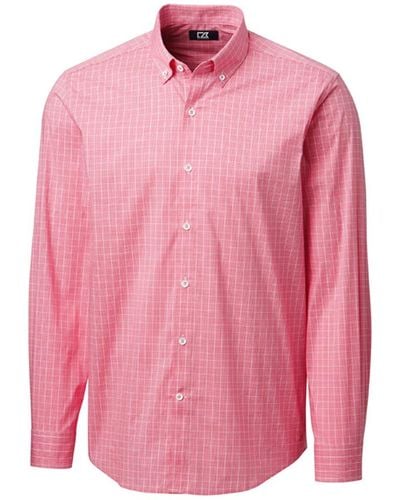 Cutter & Buck Soar Windowpane Check Shirt - Pink
