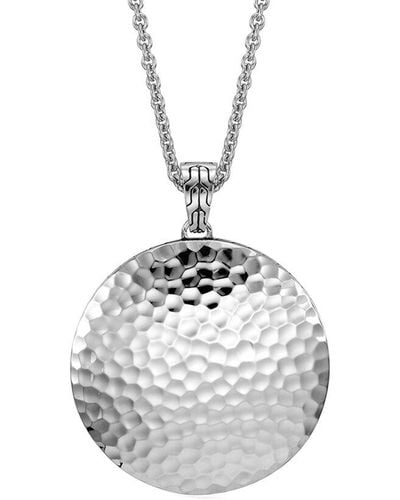 John Hardy Dot Silver Round Pendant Necklace - Metallic