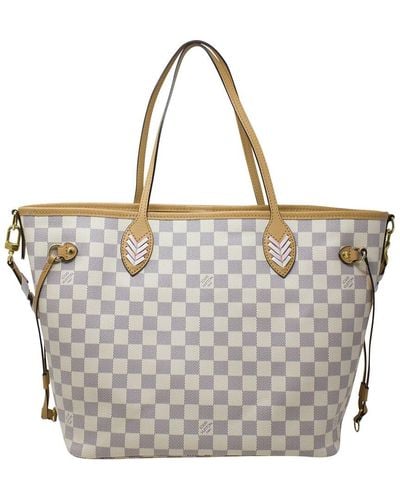Louis Vuitton Limited Edition Damier Azur Canvas Neverfull Mm (Authentic Pre-Owned) - Grey