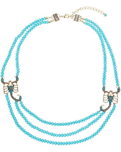 Eye Candy LA Giulia Scorpio Beaded Necklace - Blue