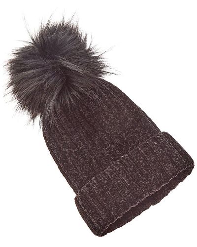 La Fiorentina Chenille Knit Hat - Brown