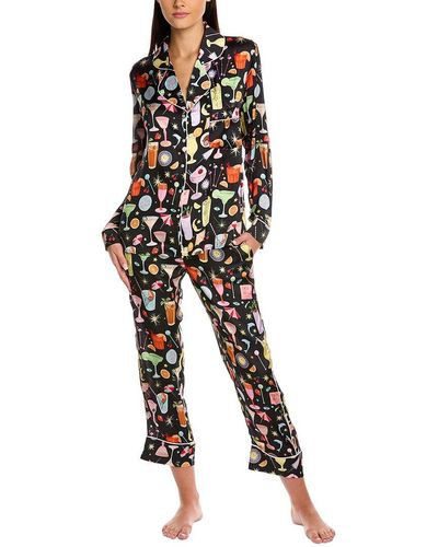 Karen Mabon 2pc Pajama Top & Pant Set - Black