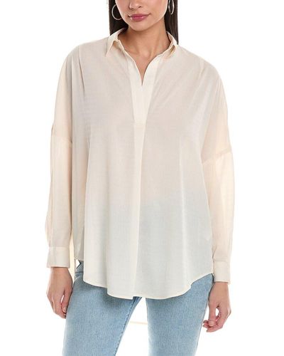 French Connection Clar Rhodes Drape Shirt - White