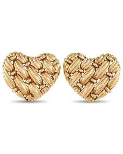 Tiffany & Co. 18K Heart Clip-On Earrings (Authentic Pre-Owned) - Metallic