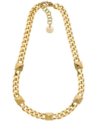 Pure Gold 14K Flat Curb Necklace - Metallic