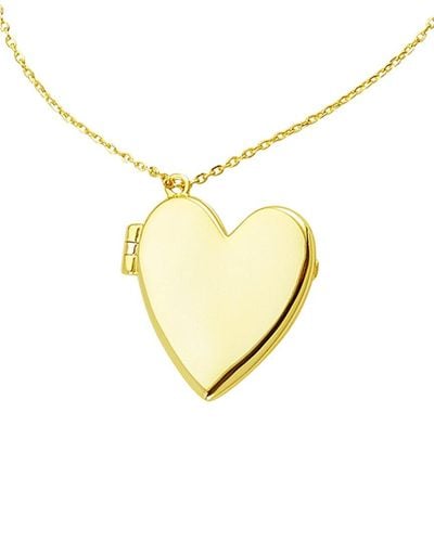 Adornia 14k Plated Heart Locket Necklace - Metallic