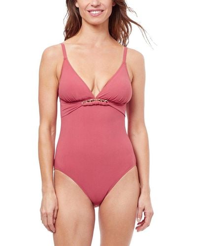Gottex Unchain My Heart V-neck One-piece - Red