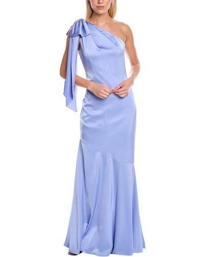 Aidan Mattox One-shoulder Mermaid Gown - Blue