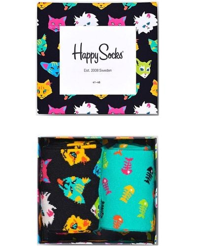 Happy Socks Cat Gift Box - Blue