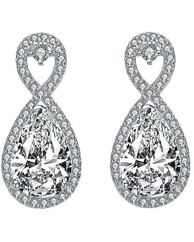 Genevive Jewelry Silver Cz Earrings - White