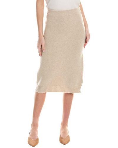 Oscar de la Renta Wool Skirt - Natural