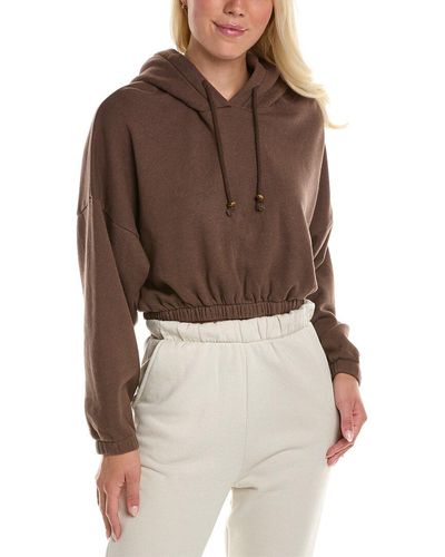 DONNI. Vintage Fleece Cropped Hoodie - Brown