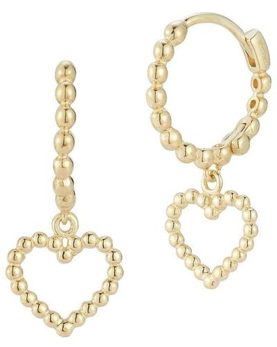 Ember Fine Jewelry 14k Heart Hoops - Metallic