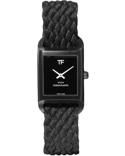 Tom Ford Unisex 004 Ocean Plastic Watch - Black