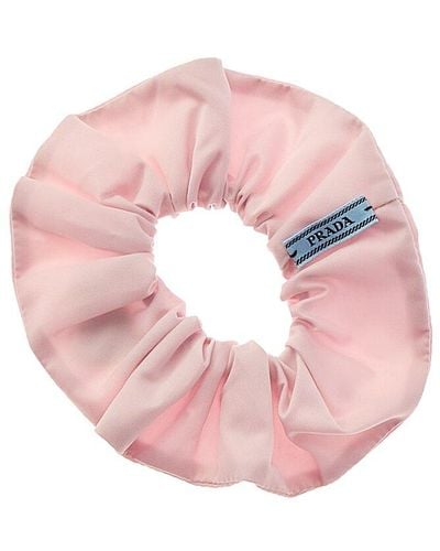 Prada Logo Nylon Scrunchie - Pink