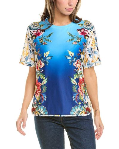Johnny Was Bee Active Oversized Crop T-shirt - Blue