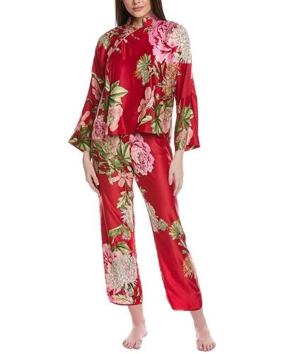Natori 2pc Caterina Mandarin Pajama Set - Red