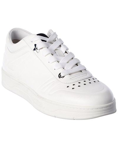 Jimmy Choo Hawaii/m Leather Sneaker - White