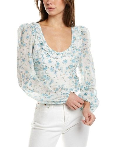 Free People Another Life Printed Top - Blue