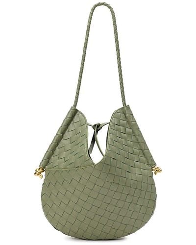 Tiffany & Fred Woven Leather Hobo Bag - Green