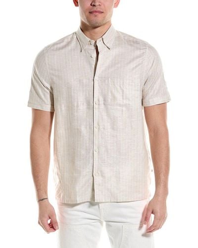 Ted Baker Lytham Regular Fit Linen-blend Shirt - White